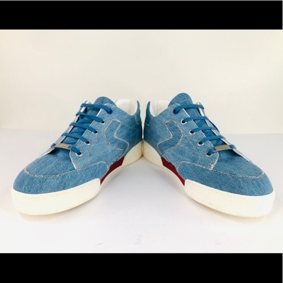 Stella McCartney Embroidered Denim Logo Sneakers - Picture 10 of 12